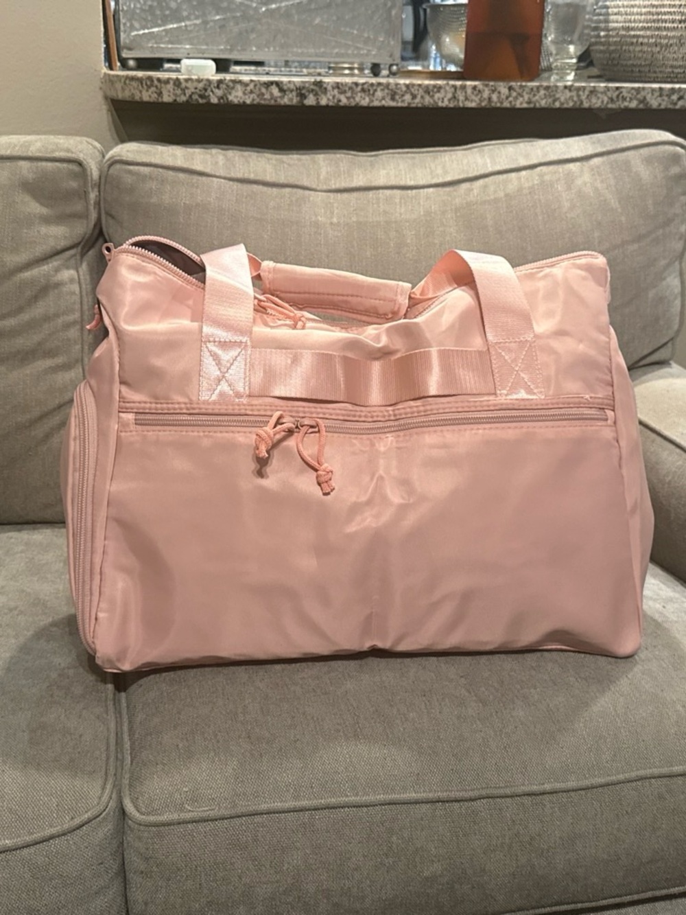 Pink Nylon Weekender Bag - Lightweight Travel Tote
